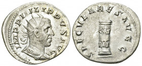 Philippus I AR Antoninianus, Cippus reverse 

Philippus I Arabs (244-249 AD). AR Antoninianus (21-22 mm, 4.28 g), Rome, 248.
 Obv. IMP PHILIPPVS AV...