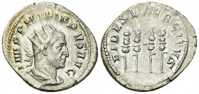 Philippus I AR Antoninianus, Fides Exercitus reverse 

Philippus I Arabs (244-249 AD). AR Antoninianus (21-24 mm, 4.15 g), Rome, 247-249.
 Obv. IMP...