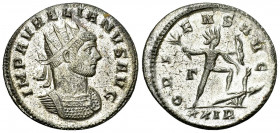 Aurelianus silvered AE Antoninianus, Sol reverse 

Aurelianus (270-275 AD). AE Silvered antoninianus (22-23 mm, 3.68 g), Rome, 275.
Obv. IMP AVRELI...