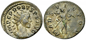 Probus silvered AE Antoninianus, Mars reverse 

Probus (276-282 AD). Silvered AE Antoninianus (22-23 mm, 4.37 g), Lugdunum, c. 277 AD.
Obv. IMP C P...