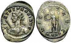 Probus silvered AE Antoninianus, Virtus reverse 

Probus (276-282 AD). Silvered AE Antoninianus (22-26 mm, 3.39 g), Ticinum.
Obv. VIRTVS PROBI AVG,...