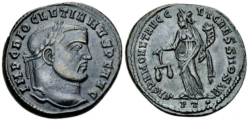 Diocletianus AE Nummus, Ticinum 

Diocletianus (284-305 AD). AE Nummus (24-26 ...