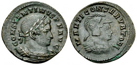 Constantinus I AE Nummus, Mars reverse 

Constantinus I 'the Great ' (306-337 AD). AE Nummus (23-24 mm, 4.45 g), Trier, c. 310-313.
Obv. CONSTANTIN...