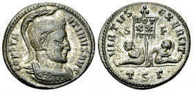 Constantinus I AE Nummus, Thessalonica 

Constantinus I 'the Great' (306-337 AD). Silvered AE Nummus (19-20 mm, 3.13 g), Thessalonica, 320.
Obv. CO...