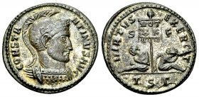 Constantinus I AE Nummus, Thessalonica 

Constantinus I 'the Great' (306-337 AD). Silvered AE Nummus (19-20 mm, 3.26 g), Thessalonica, 320.
Obv. CO...