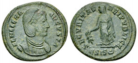 Helena AE Nummus, Siscia 

Constantinus I 'the Great' (306-337 AD) for Helena. AE Nummus (18-20 mm, 3.10 g), Siscia, 328-329.
Obv. FL HELENA AVGVST...