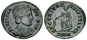 Helena AE Nummus, Sirmium 

Constantinus I 'the Great' (306-337 AD) for Helena. AE Nummus (18-19 mm, 2.17 g), Sirmium, 324-325.
Obv. FL HELENA AVGV...