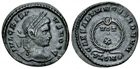 Crispus Caesar AE Nummus, London 

Constantinus I 'the Great' (306-337 AD) for Crispus Caesar. AE Nummus (20 mm, 3.55 g), Londinium, 323-324.
Obv. ...