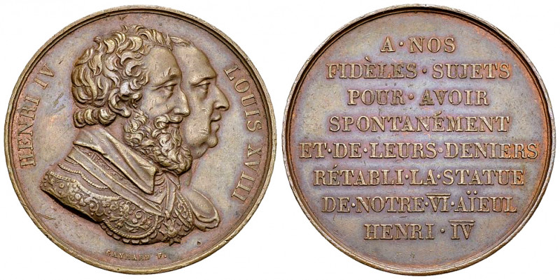 Louis XVIII, AE Médaille s.d., Henri IV 

France. Louis XVIII. AE Médaille s.d...