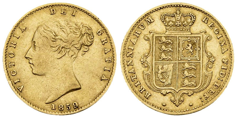 Victoria AV 1/2 Sovereign 1859 

Great Britain. Victoria. AV 1/2 Sovereign 185...