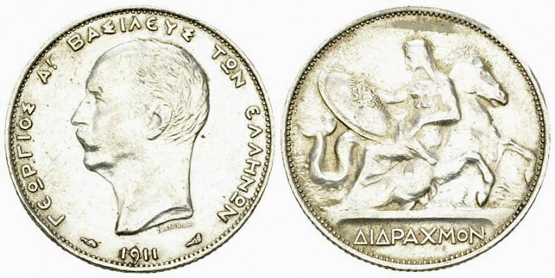 Greece AR 2 Drachmai 1911, Paris 

Greece. Georgios I. AR 2 Drachmai 1911 (10....