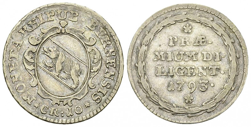 Bern, AR Schulpfennig zu 10 Kreuzern 1793 

Schweiz, Bern. AR Schulpfennig zu ...