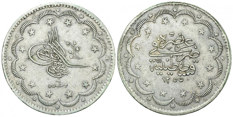 Abdul Mejid AR 20 Kurush 1255/6 AH 

Ottoman Empire. Turkey. Abdul Mejid. AR 2...