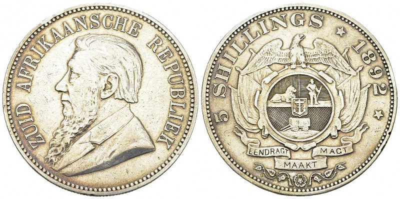 South Africa AR 5 Shillings 1892 

South Africa. AR 5 Shillings 1892 (28.12 g)...