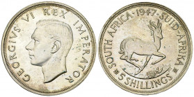 South Africa AR 5 Shillings 1947 

South Africa. George VI. AR 5 Shillings 1947 (28.34 g).
KM 31.

Proof.