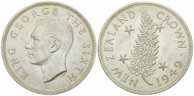 George VI AR Crown 1949 

New Zealand. George VI. AR Crown 1949 (28.24 g).
KM 22.

Lightly toned and FDC.