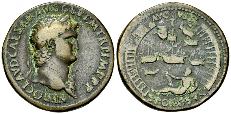 Nero AE "Sestertius", later aftercast 

Nero, after Giovanni Cavino (1500-1570...