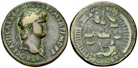 Nero AE "Sestertius", later aftercast 

Nero, after Giovanni Cavino (1500-1570). Paduan AE "Sestertius" (34 mm, 21.66 g). 
Obv. NERO CLAVD CAESAR A...