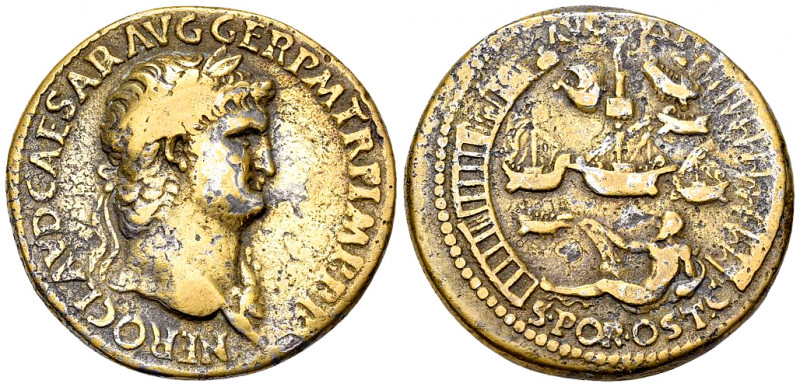 Nero AE "Sestertius", later aftercast 

Nero, after Giovanni Cavino (1500-1570...