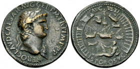 Nero AE "Sestertius", later aftercast 

Nero, after Giovanni Cavino (1500-1570). Paduan AE "Sestertius" (34 mm, 20.11 g). 
Obv. NERO CLAVD CAESAR A...