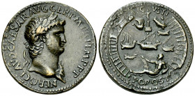 Nero AE "Sestertius", later aftercast 

Nero, after Giovanni Cavino (1500-1570). Paduan AE "Sestertius" (34 mm, 23.62 g). 
Obv. NERO CLAVD CAESAR A...