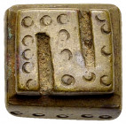 Ashanti brass gold-dust weight, mid 19th century 

Central Africa. Ashanti. Brass gold-dust weight (16x14 mm, 13.10 g), mid 19th century.

Very fi...