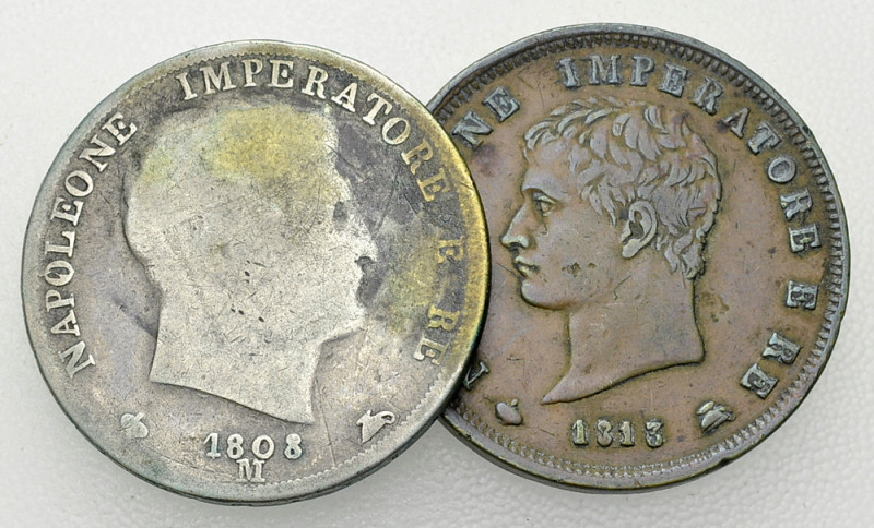 Italy, Lot of 2 coins 

Italia. Lot of 2 (two) coins:

AR 2 Lire 1808 M
AE ...