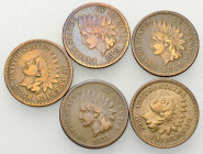 USA, Lot of 5 AE cents 

USA. Lot of 5 (five) AE cents:

1865
1875
1879
1885
1886

Mostly very fine. (5)

Lot sold as is, no returns.