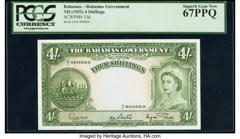 Bahamas Bahamas Government 4 Shillings 1936 (ND 1953) Pick 13d PCGS Superb Gem N...