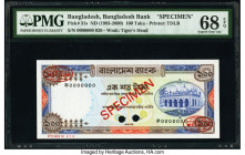 Bangladesh Bangladesh Bank 100 Taka ND (1983) Pick 31s Specimen PMG Superb Gem Unc 68 EPQ. Red Specimen & TDLR overprints along with two POCs.

HID098...