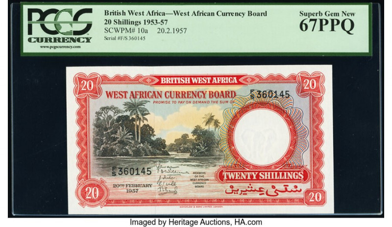 British West Africa West African Currency Board 20 Shillings 20.2.1957 Pick 10a ...