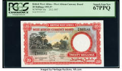 British West Africa West African Currency Board 20 Shillings 20.2.1957 Pick 10a PCGS Superb Gem New 67PPQ. 

HID09801242017

© 2020 Heritage Auctions ...