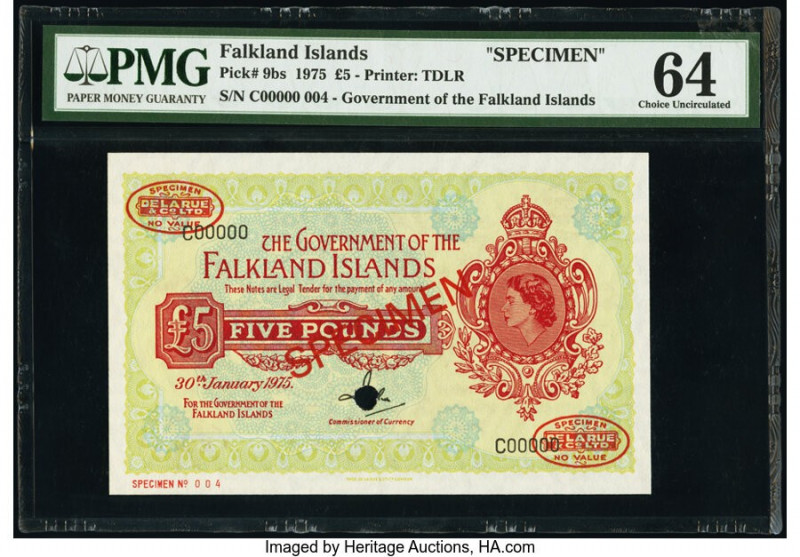 Falkland Islands Government of the Falkland Islands 5 Pounds 30.1.1975 Pick 9bs ...