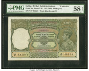 India Reserve Bank of India 100 Rupees ND (1943) Pick 20e Jhun4.7.2B PMG Choice About Unc 58 Net. Minor rust, spindle hole and staple holes at issue.
...