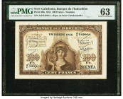New Caledonia Banque de l'Indochine, Noumea 100 Francs 1944 Pick 46b PMG Choice Uncirculated 63. Perforated cancelled.

HID09801242017

© 2020 Heritag...