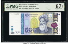 Tajikistan National Bank of Tajikistan 500 Somoni 2010 Pick 22a PMG Superb Gem Unc 67 EPQ. 

HID09801242017

© 2020 Heritage Auctions | All Rights Res...