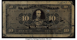 Venezuela Banco Comercial 10 Bolivares 19__ (ca. 1916) Pick S171s Photographic Metal Proof. Struck on metal. 

HID09801242017

© 2020 Heritage Auction...