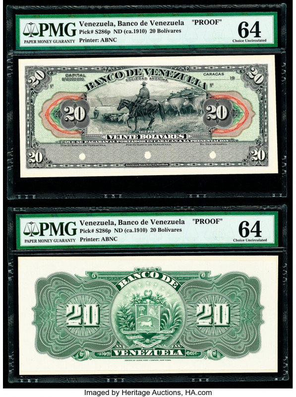 Venezuela Banco de Venezuela 20 Bolivares ND (ca.1910) Pick S286p Front and Back...