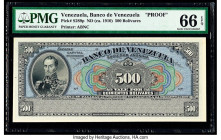 Venezuela Banco de Venezuela 500 Bolivares ND (ca. 1910) Pick S289p Proof PMG Gem Uncirculated 66 EPQ. Two POCs.

HID09801242017

© 2020 Heritage Auct...