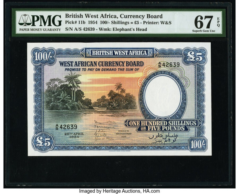 British West Africa West African Currency Board 100 Shillings = 5 Pounds 26.4.19...
