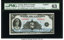 Canada Bank of Canada $2 1935 BC-3 English Text PMG Choice Uncirculated 63. Queen Mary graces the face side of this second denomination of the 1935 se...