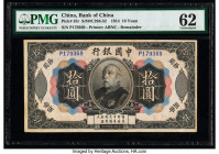 China Bank of China 10 Yuan 1914 Pick 35r S/M#C294-52 Remainder PMG Uncirculated 62. Yuan Shikai is prominently portrayed on this desirable Bank of Ch...