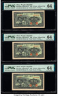 China People's Bank of China 10 Yuan 1949 Pick 816a Five Consecutive Examples PMG Choice Uncirculated 64 (5). Excellent colors and paper quality are s...