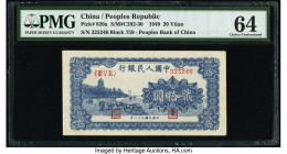 China People's Bank of China 20 Yuan 1949 Pick 820a S/M#C282-30 PMG Choice Uncirculated 64. This rather crude, smaller denomination issue is surprisin...