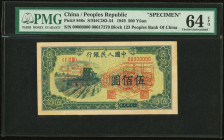 China People's Bank of China 500 Yuan 1949 Pick 846s S/M#C282-54 Specimen PMG Choice Uncirculated 64 EPQ. Specimen provide the more economical means t...