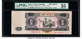 China People's Bank of China 10 Yuan 1953 Pick 870s S/M#C283-14 Specimen PMG Choice Very Fine 35. A Specimen example of the key note from the second s...
