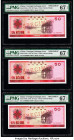 China Bank of China, Foreign Exchange Certificate 50; 100 Yuan 1979 Picks FX6s; FX7s Specimen Group PMG Superb Gem Unc 67 EPQ (6). Six pleasing and sc...