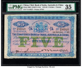 China Chartered Bank of India, Australia & China, Tientsin 5 Dollars 1.10.1927 Pick S208 S/M#Y11-31d PMG Choice Very Fine 35. Simply outstanding techn...