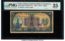 China Chinese American Bank of Commerce, Peking 1 Dollar 1920 Pick S235b S/M#C271-2c PMG Very Fine 25. A lovely vignette of the Statue of Liberty appe...