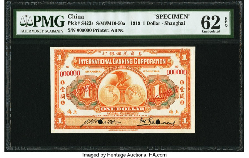 China International Banking Corporation, Shanghai 1 Dollar 1.7.1919 Pick S423s S...